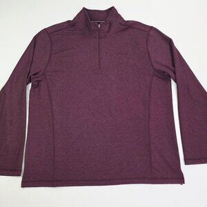 Orvis Classic Collection 1/4 Zip Mens Size XL Burgundy Chest Logo Pullover Top